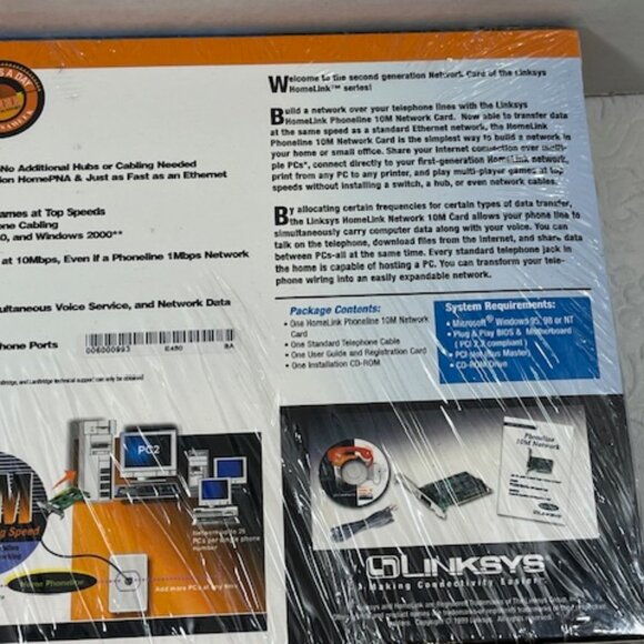 New Linksys HPN200 HomeLink Phoneline 10M Network Card - Picture 6 of 8